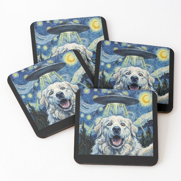 Item preview, Great Pyrenees Starry Night UFO Van Gogh Art Dog Selfie Lover designed and sold by Kimberley King Art  King Art.
