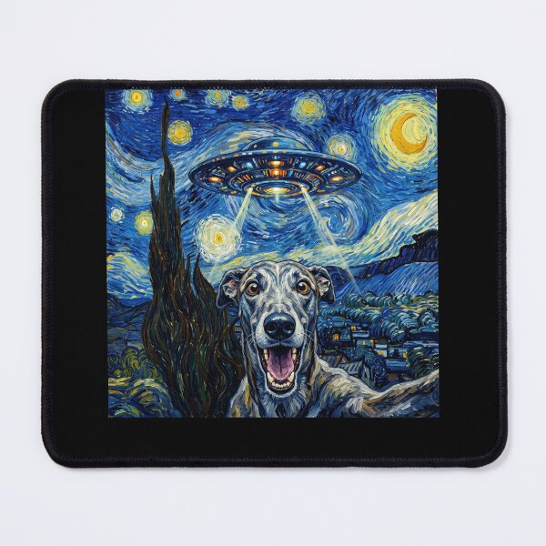 Item preview, Greyhound Starry Night UFO Van Gogh Art Dog Selfie Lover designed and sold by Kimberley King Art  King Art.