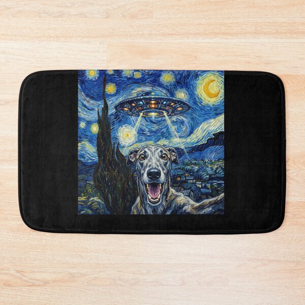 Item preview, Greyhound Starry Night UFO Van Gogh Art Dog Selfie Lover designed and sold by Kimberley King Art  King Art.
