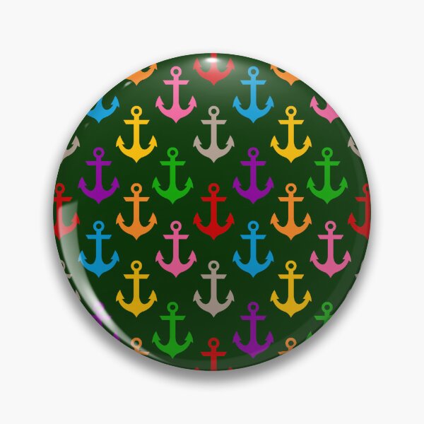 Item preview, Colorful Rainbow Nautical Anchor Design - Green  designed and sold by PatternTitan.