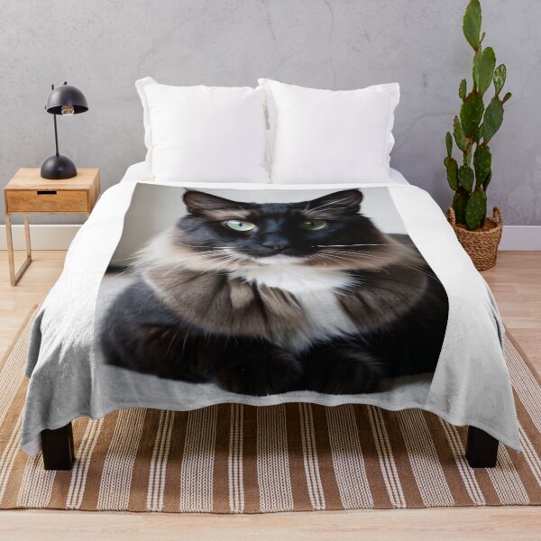 Item preview, Animals - Elegant Bicolor Cat, Feline Portrait with Amber Eyes designed and sold by DoodyPets.