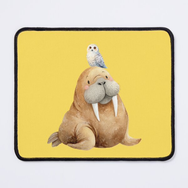Item preview, Cute Walrus and Snowy Owl Watercolor Illustration - Arctic Animal Friend  Nursery Art designed and sold by PAPIRO SIGLO XXI.