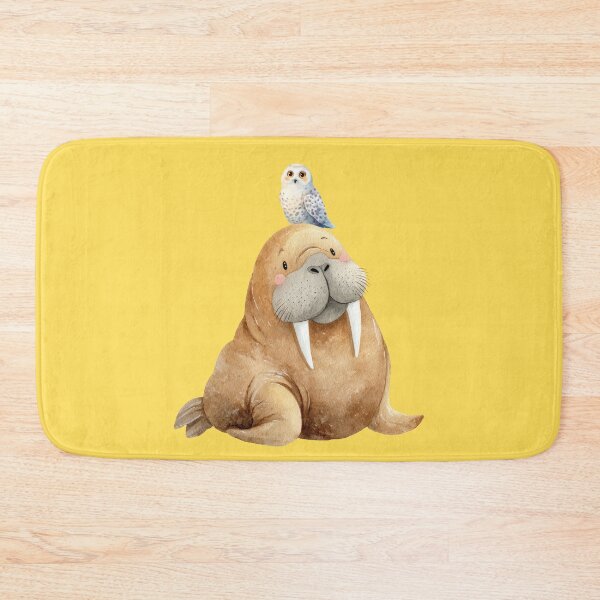Item preview, Cute Walrus and Snowy Owl Watercolor Illustration - Arctic Animal Friends  Nursery Art designed and sold by PAPIRO SIGLO XXI.