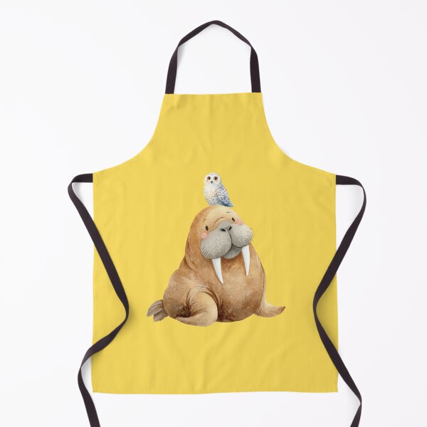 Item preview, Cute Walrus and Snowy Owl Watercolor Illustration - Arctic Animal Friend Nursery Art designed and sold by PAPIRO SIGLO XXI.