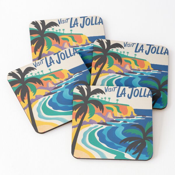 Item preview, Vintage travel poster of La Jolla, OC, California designed and sold by PrintableTravel.