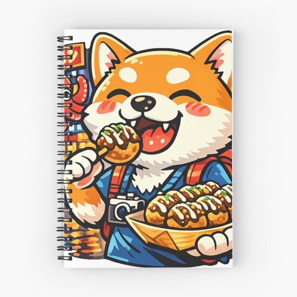 Item preview, Kawaii Shiba Inu Enjoying Takoyaki in Dotonbori Osaka Sticker | Japan Foodie Travel Aesthetic designed and sold by kawaii animal store (in Japan).
