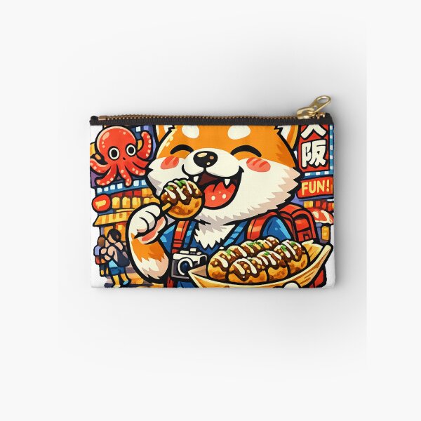 Item preview, Kawaii Shiba Inu Enjoying Takoyaki in Dotonbori Osaka Sticker | Japan Foodie Travel Aesthetic designed and sold by kawaii animal store (in Japan).