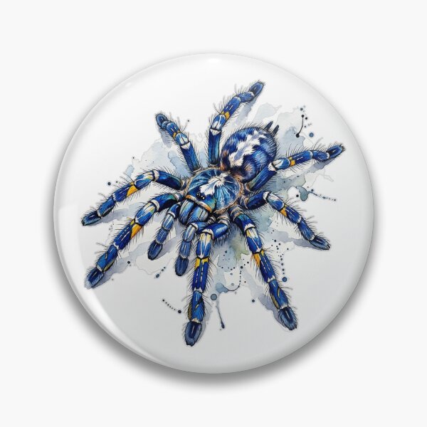 Item preview, Artistic Metallic Gooty Sapphire Tarantula Watercolor designed and sold by DuckOddity.