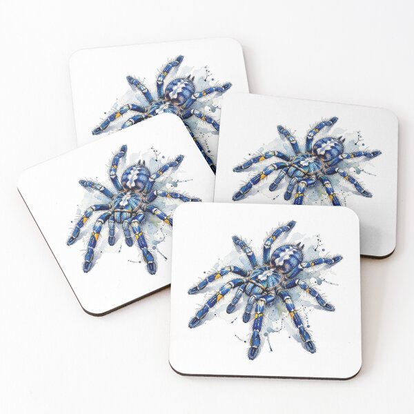 Item preview, Artistic Metallic Gooty Sapphire Tarantula Watercolor designed and sold by DuckOddity.