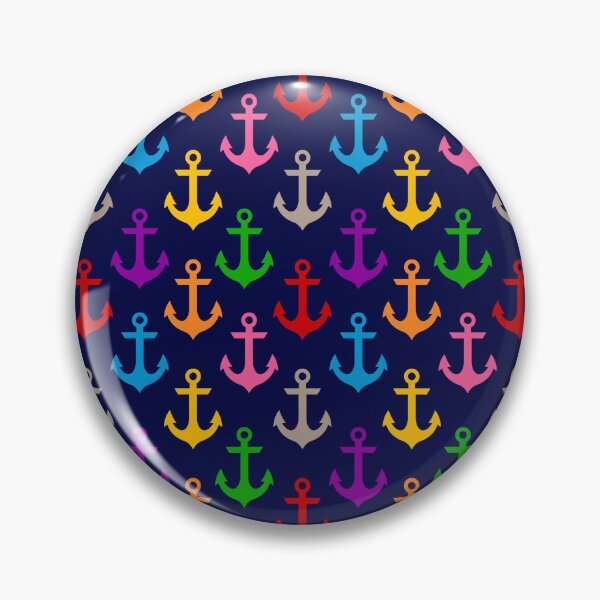 Item preview, Colorful Rainbow Nautical Anchor Design - Blue  designed and sold by PatternTitan.