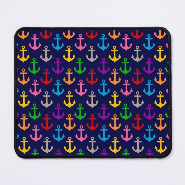 Item preview, Colorful Rainbow Nautical Anchor Design - Blue  designed and sold by PatternTitan.