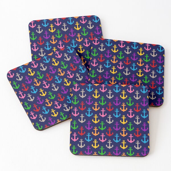 Item preview, Colorful Rainbow Nautical Anchor Design - Blue  designed and sold by PatternTitan.