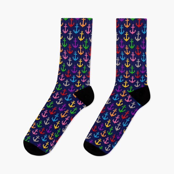 Item preview, Colorful Rainbow Nautical Anchor Design - Blue  designed and sold by PatternTitan.