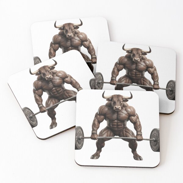 Item preview, Gym Bull Bodybuilder Lifting Heavy Barbell Fitness designed and sold by BULLcompany.