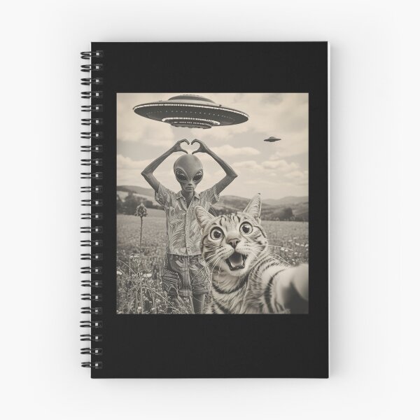 Item preview, Cat Selfie With Alien UFO Meme designed and sold by Hedoraxe.