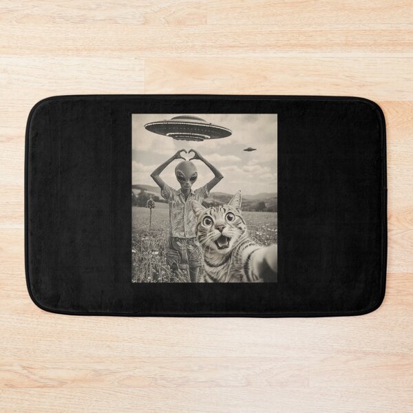 Item preview, Cat Selfie With Alien UFO Meme designed and sold by Hedoraxe.