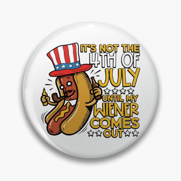 Item preview, Funny 4th of July Wiener Uncle Sam Hot Dog BBQ Pun designed and sold by Vermanartist.