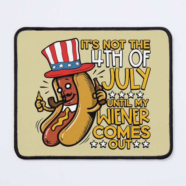 Item preview, Funny 4th of July Wiener Uncle Sam Hot Dog BBQ Pun designed and sold by Vermanartist.