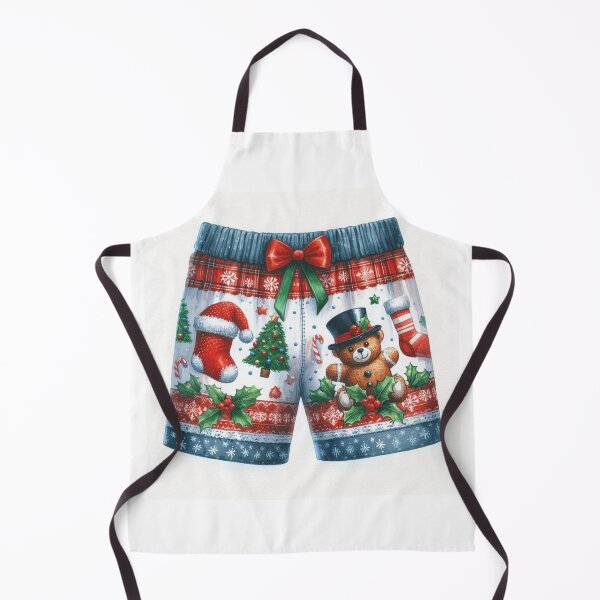 Item preview, Festive Christmas Teddy Bear & Stockings Boxer Shorts - Watercolor Holiday Apparel Alternative Titles: designed and sold by Pioneer Spirit Market.