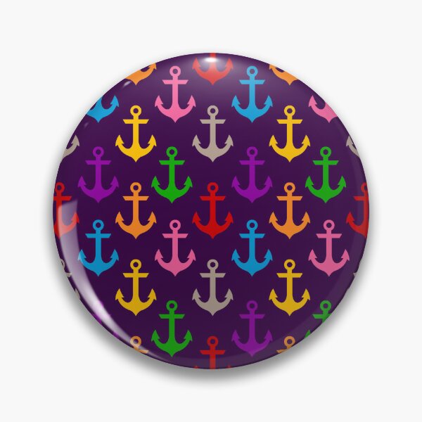Item preview, Colorful Rainbow Nautical Anchor Design - Purple designed and sold by PatternTitan.