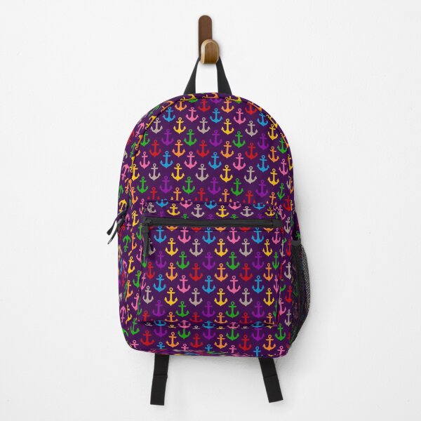 Item preview, Colorful Rainbow Nautical Anchor Design - Purple designed and sold by PatternTitan.