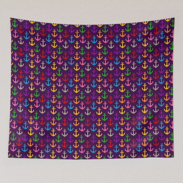 Item preview,  Colorful Rainbow Nautical Anchor Design - Purple  designed and sold by PatternTitan.