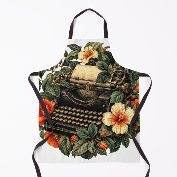 Item preview, Sticker - Decal - T-shirt: Floral Typewriter – Vintage Creativity Blooms designed and sold by ForeverPrintsOK.