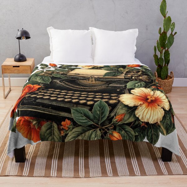 Item preview, Sticker - Decal - T-shirt: Floral Typewriter – Vintage Creativity Blooms designed and sold by ForeverPrintsOK.