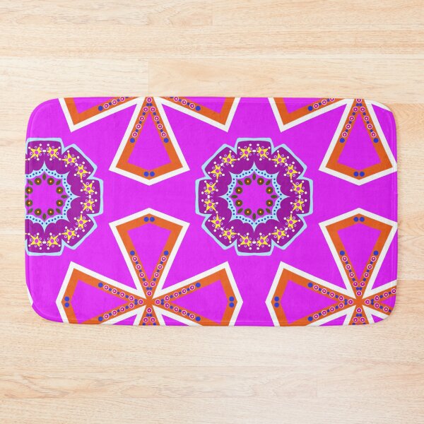 Item preview, Pink and Orange and Yellow Star Geometric Mandala designed and sold by Tinsleybluebell.