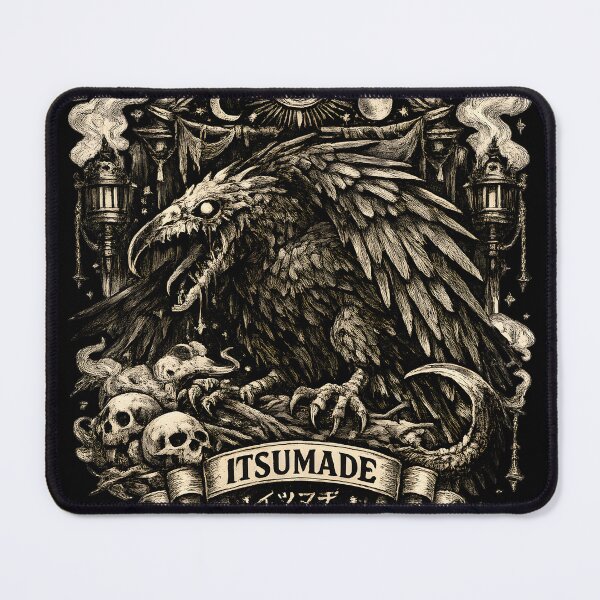 Item preview, Itsumade - Legendary Yokai Raven Dragon Under the Blood Moon designed and sold by ElmAlasateer.