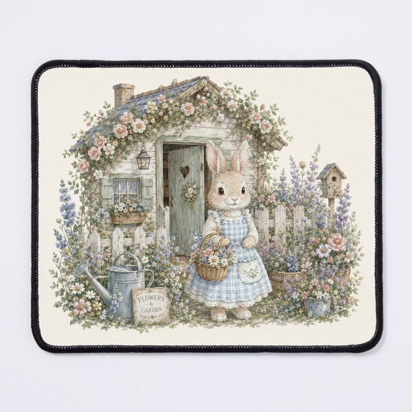 Item preview, Cottage Garden Bunny | Vintage Spring Rabbit Cottage Illustration designed and sold by looplandger.