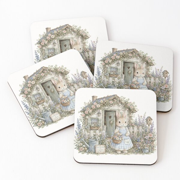 Item preview, Cottage Garden Bunny | Vintage Spring Rabbit Cottage Illustration designed and sold by looplandger.