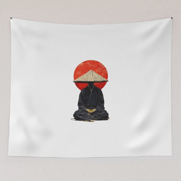 Item preview, Traditional Japanese Monk Meditating Graphic designed and sold by RickTShop.