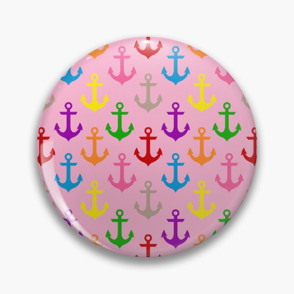 Item preview, Colorful Rainbow Nautical Anchor Design - Pink designed and sold by PatternTitan.