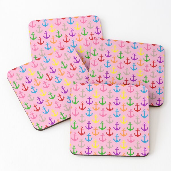 Item preview, Colorful Rainbow Nautical Anchor Design - Pink  designed and sold by PatternTitan.