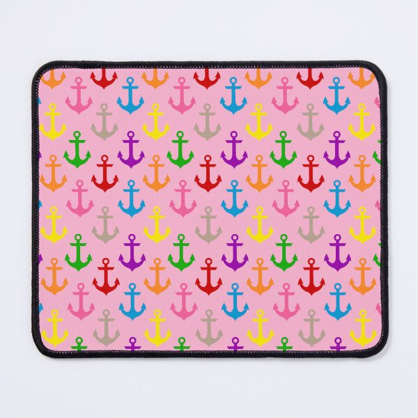 Item preview, Colorful Rainbow Nautical Anchor Design - Pink designed and sold by PatternTitan.