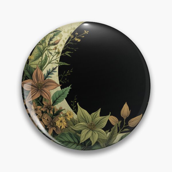 Item preview, Botanical Witchy Moon Aesthetic Cottagecore Floral Art designed and sold by Luna-Flow.