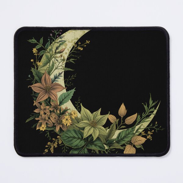 Item preview, Botanical Witchy Moon Aesthetic Cottagecore Floral Art designed and sold by Luna-Flow.