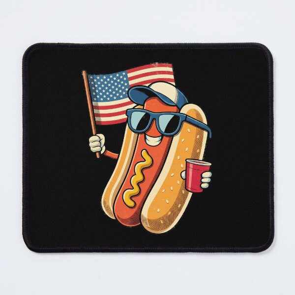 Item preview, Retro Patriotic Hot Dog American Flag 4th of July BBQ designed and sold by Vermanartist.