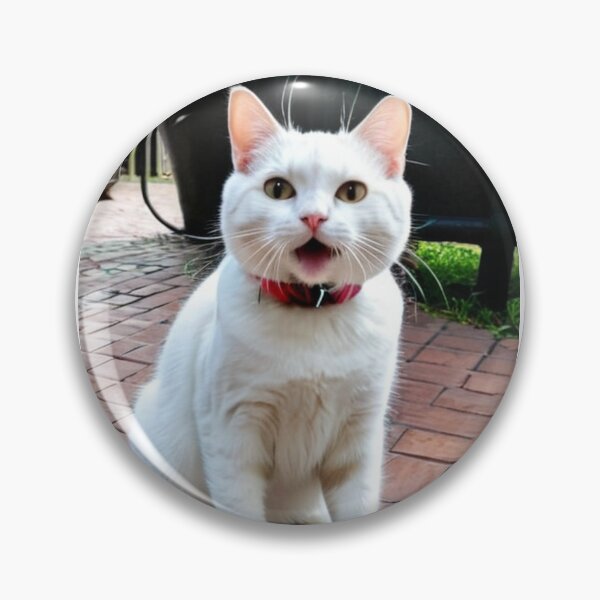 Item preview, Animals - Expressive White Cat, Amusing Garden Scene designed and sold by DoodyPets.