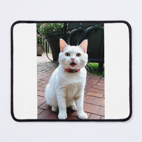 Item preview, Animals - Expressive White Cat, Amusing Garden Scene designed and sold by DoodyPets.