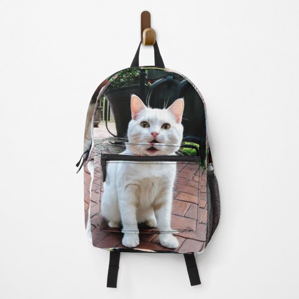 Item preview, Animals - Expressive White Cat, Amusing Garden Scene designed and sold by DoodyPets.