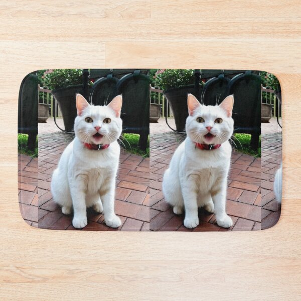 Item preview, Animals - Expressive White Cat, Amusing Garden Scene designed and sold by DoodyPets.