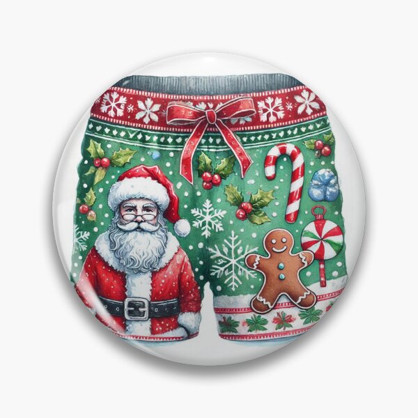 Item preview, Festive Santa Claus & Gingerbread Christmas Boxer Shorts - Watercolor Holiday Apparel designed and sold by Pioneer Spirit Market.