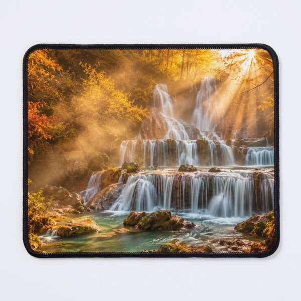Item preview, Enchanted Waterfall in an Autumn Forest designed and sold by Pond21.