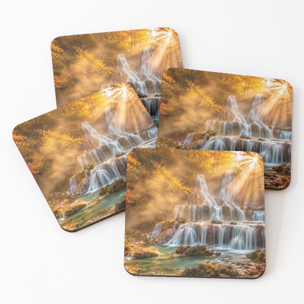 Item preview,  Enchanted Waterfall in an Autumn Forest designed and sold by Pond21.