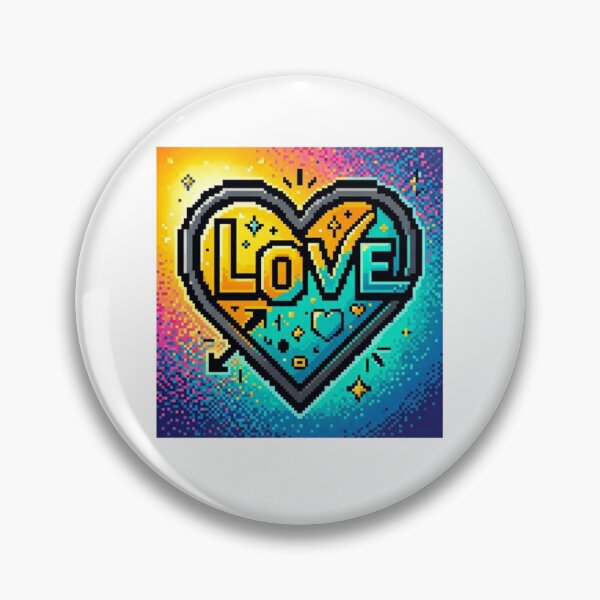 Item preview, Pixel Love Heart – Digital Mosaic Graphic Tee designed and sold by Artify24.