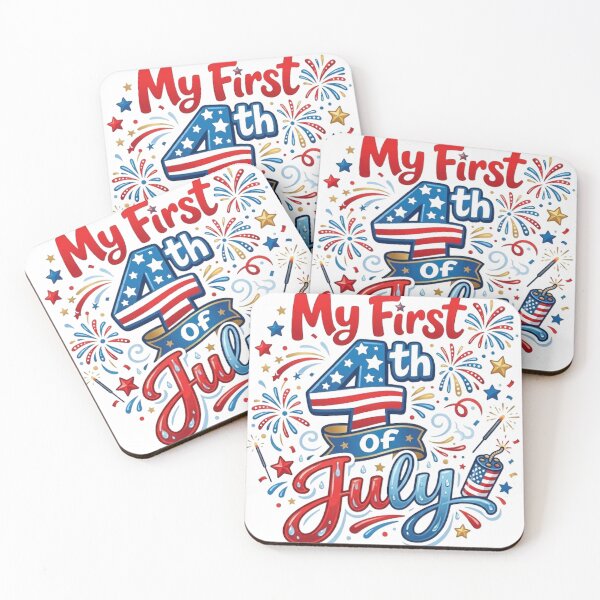 Item preview, My First 4th of July – Cute Baby Patriotic Fireworks Design designed and sold by CreativeNest Prints.