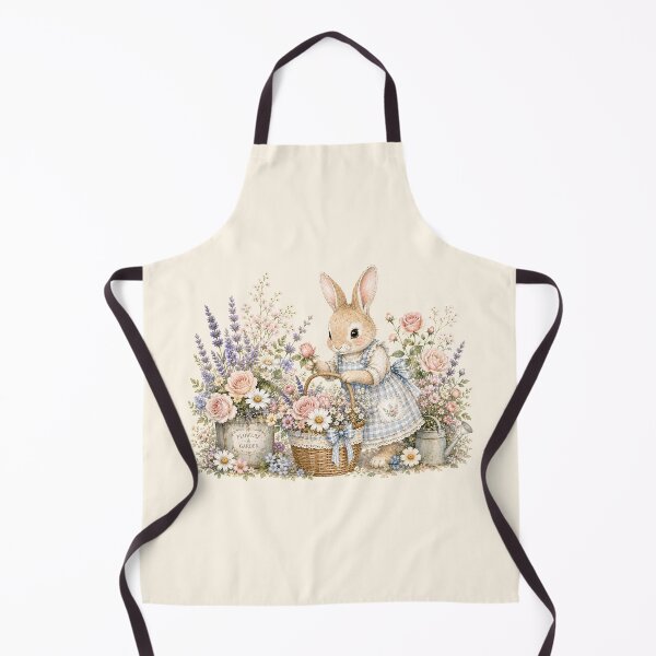 Item preview, Cottagecore Bunny Flower Gathering | Vintage Spring Rabbit Garden Illustration designed and sold by looplandger.
