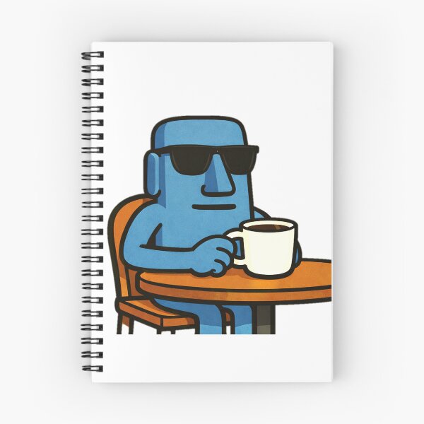 Item preview, Relaxed Moai with Coffee   designed and sold by Ent-Egg.